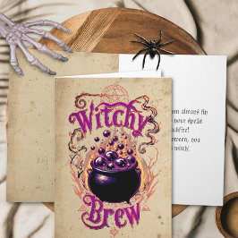 Aangepaste  Spooky Witch Brew Happy Halloween Kaart
