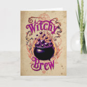 Aangepaste Spooky Witch Brew Happy Halloween Kaart (Voorkant)