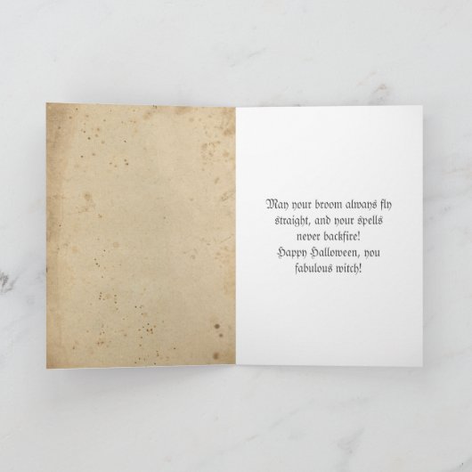 Aangepaste Spooky Witch Brew Happy Halloween Kaart (Binnen)