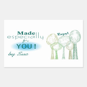 Aangepaste spoons bedienen rechthoekige sticker