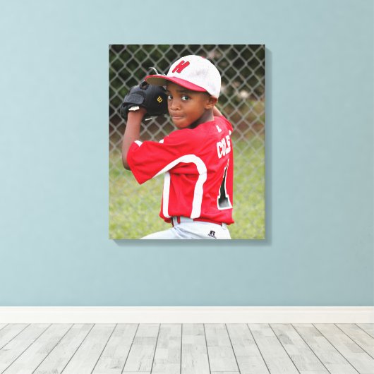 Aangepaste sporingsspeler Athlete Foto Wrapped Can Canvas Afdruk (Insitu (Houten vloer))