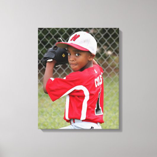 Aangepaste sporingsspeler Athlete Foto Wrapped Can Canvas Afdruk (Voorkant)