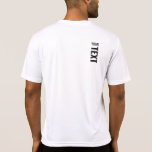 Aangepaste sport achterafdrukken Mannen moderne Sj T-shirt<br><div class="desc">Voeg hier Jouw tekst toe in de moderne Sjabloon voor afdrukken op achterzijde Mannen sport-Tek Concurrent ActiveShart White T-Shirt.</div>