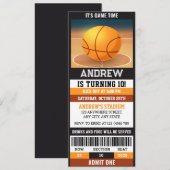 Aangepaste sport basketbal ticket verjaardag kaart (Voorkant / Achterkant)