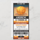 Aangepaste sport basketbal ticket verjaardag kaart (Voorkant)
