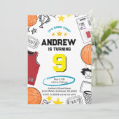 Aangepaste Sport Basketbal Verjaardag Kaart (Staand voorkant)