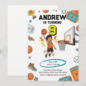 Aangepaste sport basketbal verjaardag kaart (Voorkant / Achterkant)