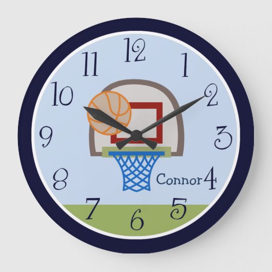 Aangepaste sport Basketball Kinderen Klok (Voorkant)