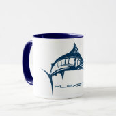 Aangepaste sport Gevist | Pompelblauwe zwaardvis Mok (Voorkant links)