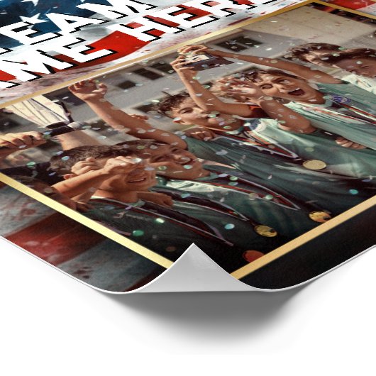 Aangepaste Sport Memory Mate Sjabloon Amerikaanse Poster (Hoek)