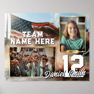 Aangepaste Sport Memory Mate Sjabloon Amerikaanse  Poster