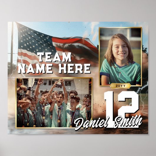 Aangepaste Sport Memory Mate Sjabloon Amerikaanse  Poster (Voorkant)