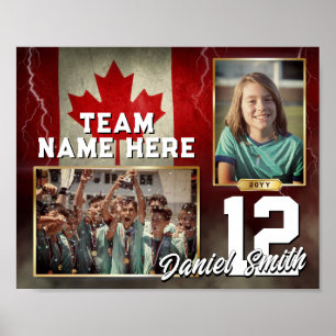 Aangepaste Sport Memory Mate Sjabloon Canada Flag Poster