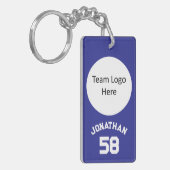 Aangepaste Sport Team Logo & Naam Jersey Nummer Bl Sleutelhanger (Voorkant Links)