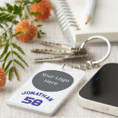 Aangepaste Sport Team Logo & Naam Jersey Nummer Bl Sleutelhanger (Voorkant Rechts)