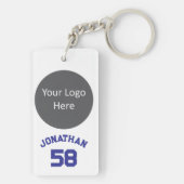 Aangepaste Sport Team Logo & Naam Jersey Nummer Bl Sleutelhanger (achterkant)