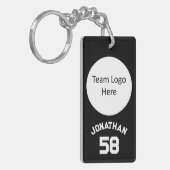 Aangepaste Sport Team Logo & Naam Jersey Nummer Bl Sleutelhanger (Voorkant Links)