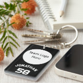 Aangepaste Sport Team Logo & Naam Jersey Nummer Bl Sleutelhanger (Voorkant Rechts)