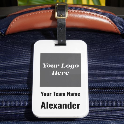 Aangepaste Sport Team Logo, Team & Speler Naam Bagagelabel (Voorkant Insitu 2)
