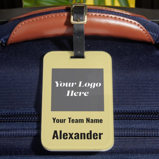 Aangepaste Sport Team Logo, Team & Speler Naam Gol Bagagelabel (Voorkant Insitu 2)