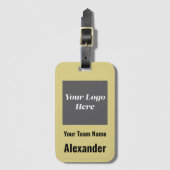 Aangepaste Sport Team Logo, Team & Speler Naam Gol Bagagelabel (Voorkant (verticaal))