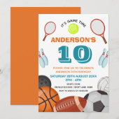 Aangepaste Sport Thema Kids Verjaardagsfeest Kaart (Voorkant / Achterkant)