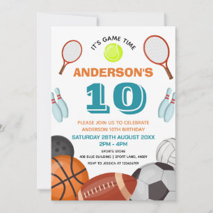 Aangepaste Sport Thema Kids Verjaardagsfeest Kaart