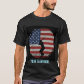 Aangepaste sport vlag naam honkbalteam t-shirt (Voorkant)