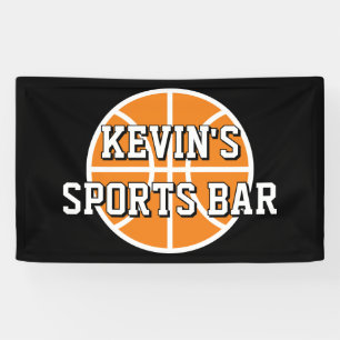 Aangepaste sportbarbanner met basketbal logo spandoek