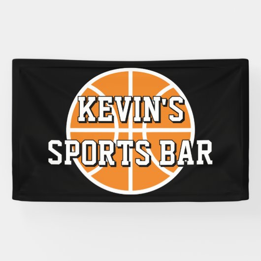 Aangepaste sportbarbanner met basketbal logo spandoek (Horizontaal)