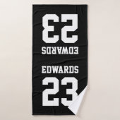 Aangepaste sporten genummerd met naam badhanddoek (Badhanddoek)