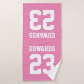 Aangepaste sporten genummerd met naam badhanddoek (Badhanddoek)