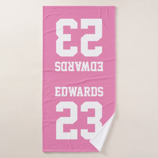 Aangepaste sporten genummerd met naam badhanddoek (Badhanddoek)