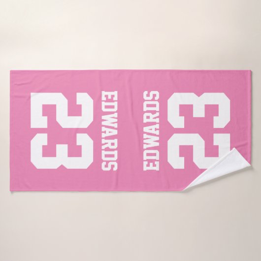 Aangepaste sporten genummerd met naam badhanddoek (Badhanddoek)