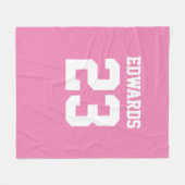 Aangepaste sporten genummerd met naam fleece deken (Voorkant (Horizontaal))