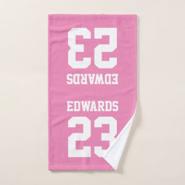 Aangepaste sporten genummerd met naam handdoek