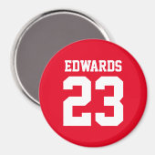 Aangepaste sporten genummerd met naam magneet (Voorkant / Achterkant)