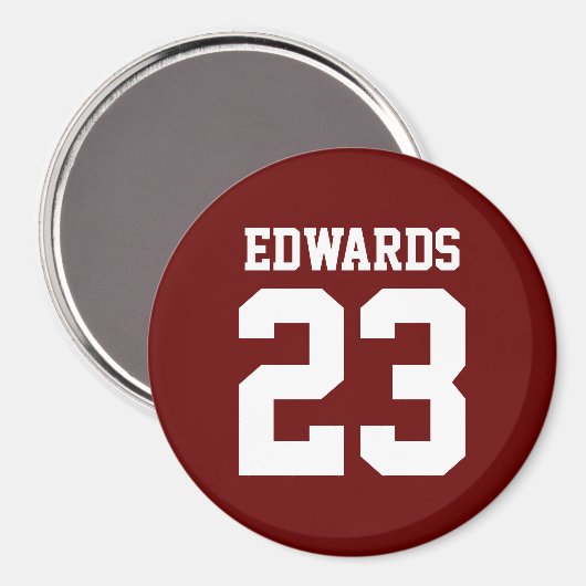 Aangepaste sporten genummerd met naam magneet (Voorkant / Achterkant)