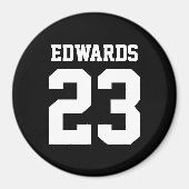 Aangepaste sporten genummerd met naam magneet (Voorkant)