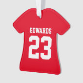 Aangepaste sporten genummerd met naam ornament (voorkant)