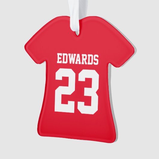 Aangepaste sporten genummerd met naam ornament (voorkant)