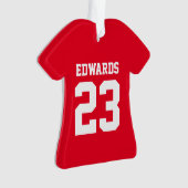 Aangepaste sporten genummerd met naam ornament (voorkant)