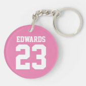 Aangepaste sporten genummerd met naam sleutelhanger (Achterkant)