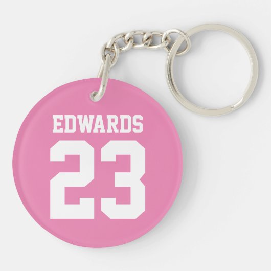 Aangepaste sporten genummerd met naam sleutelhanger (Achterkant)