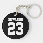 Aangepaste sporten genummerd met naam sleutelhanger (Achterkant)