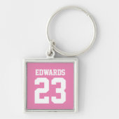Aangepaste sporten genummerd met naam sleutelhanger (Voorkant)