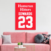 Aangepaste sporten genummerd met teamnaam canvas afdruk (Insitu (Woonkamer))