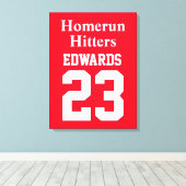 Aangepaste sporten genummerd met teamnaam canvas afdruk (Insitu (Houten vloer))