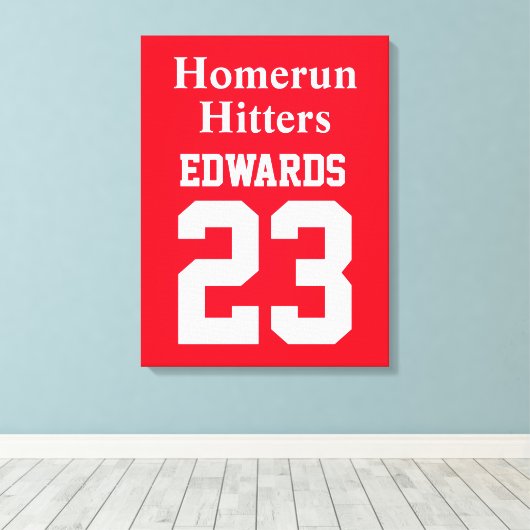 Aangepaste sporten genummerd met teamnaam canvas afdruk (Insitu (Houten vloer))