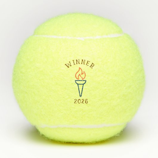 Aangepaste sportfakkel als cadeau tennisballen (Voorkant)